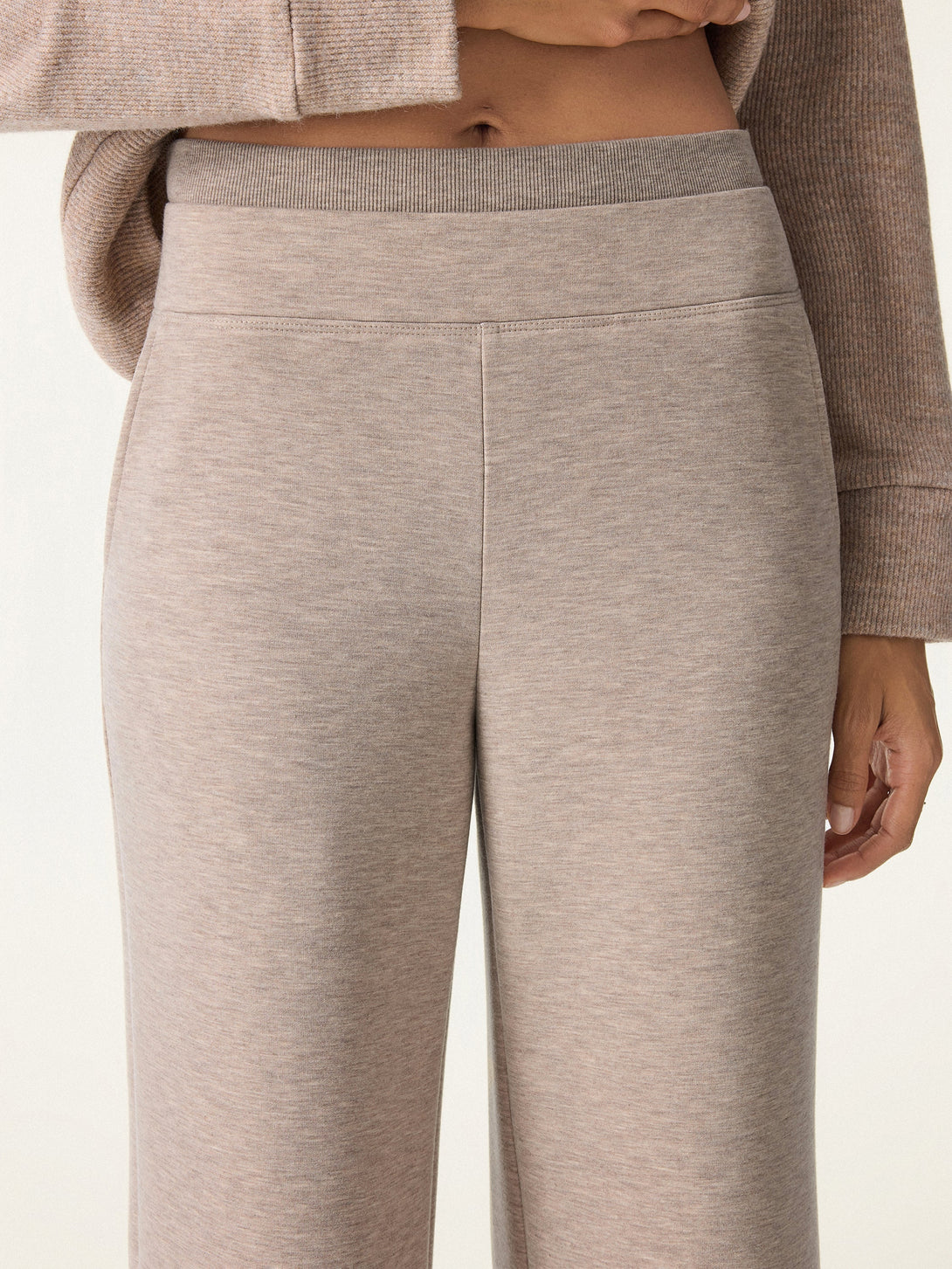 Double Waistband Straight Leg Pants with Pockets