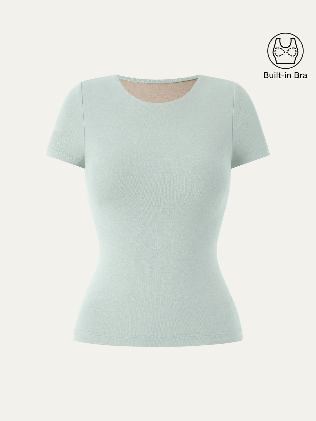 Crewneck Slimming Short Sleeve New Airy Brami Light Azure M