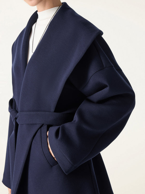 Belted Shawl Collar Robe Jacket with Pockets