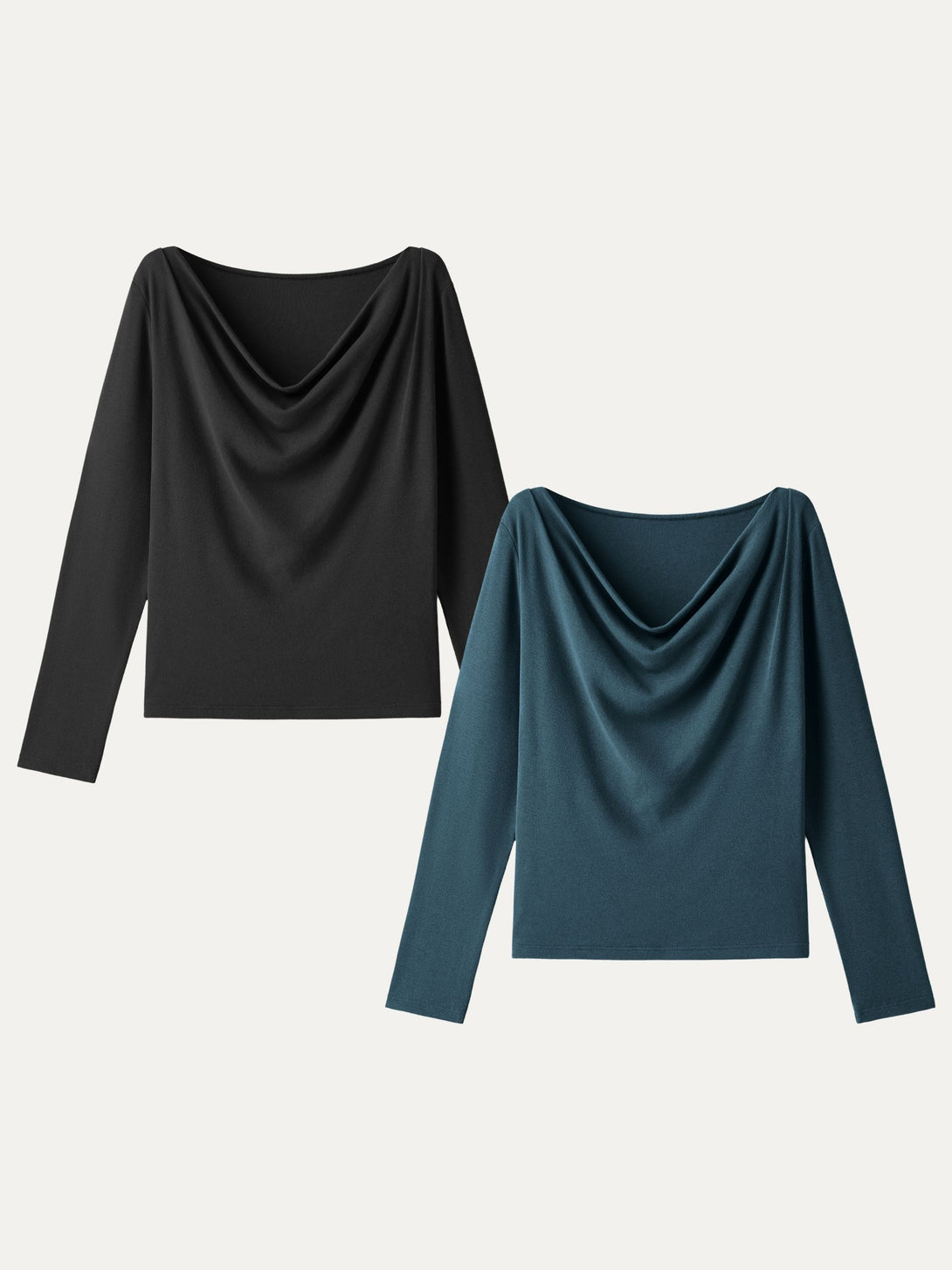 Effortless Cowl Neck Long Sleeve Top