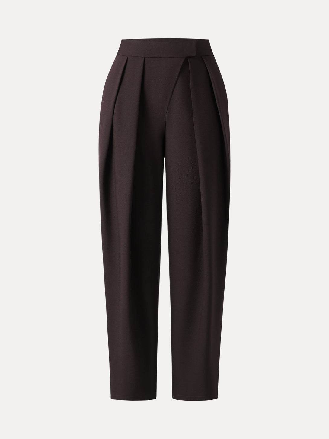 High Rise Pegged Leg Trousers with Pockets Regular Black Chocolate