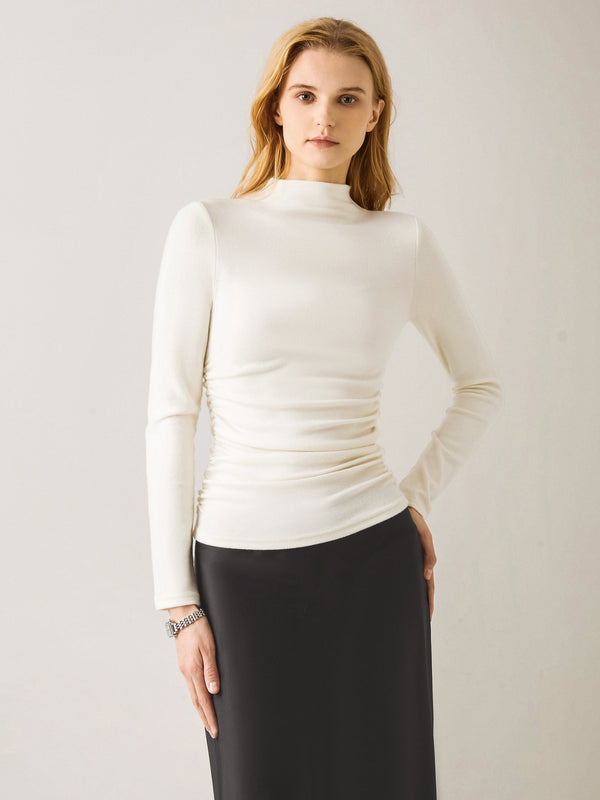 OGLmove Thermal Ruched Sides Mockneck Top