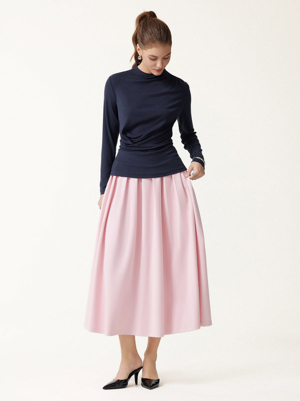 OGLmove Lyocell-Wool Mock Neck Long Sleeve Top