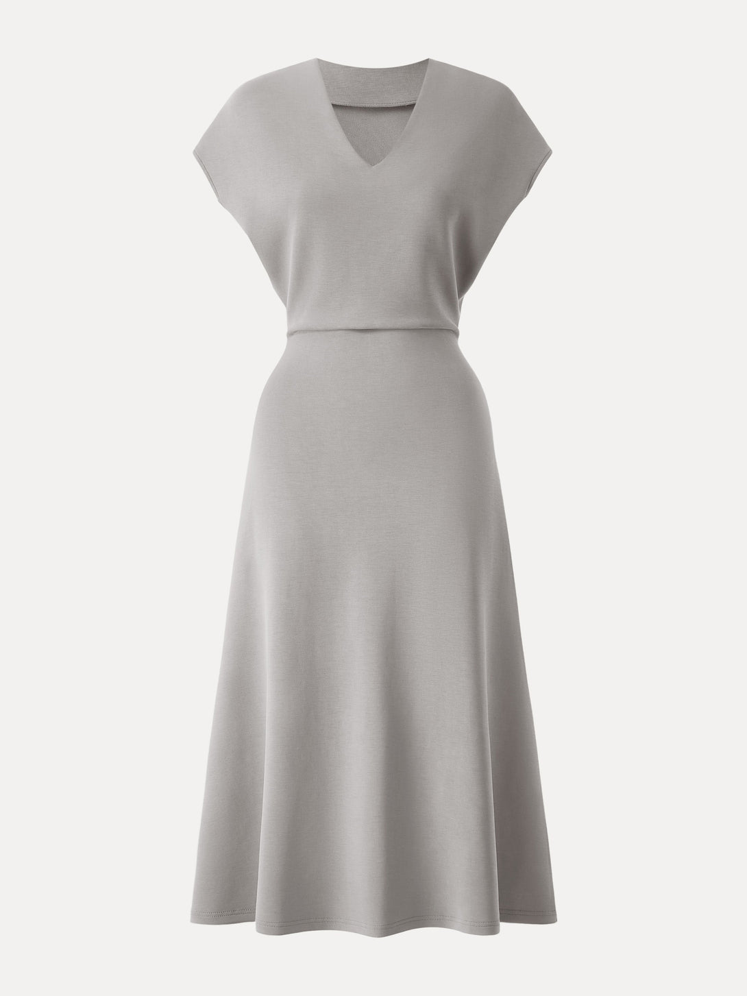 Modal Spacer V-Neck A-line Midi Dress Grey Steel XS