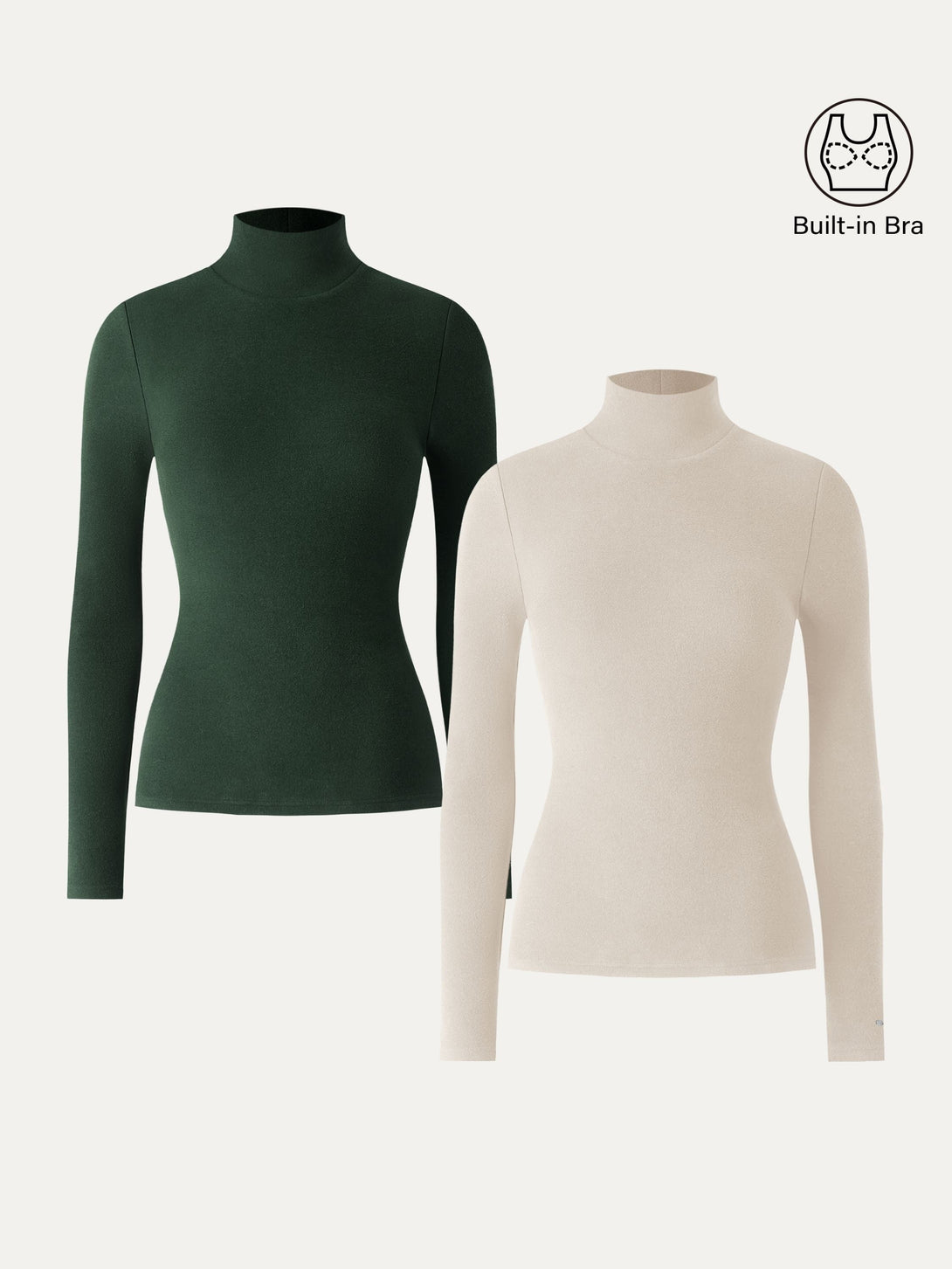 2Pcs Set LiteWarm Turtleneck Long Sleeve Brami