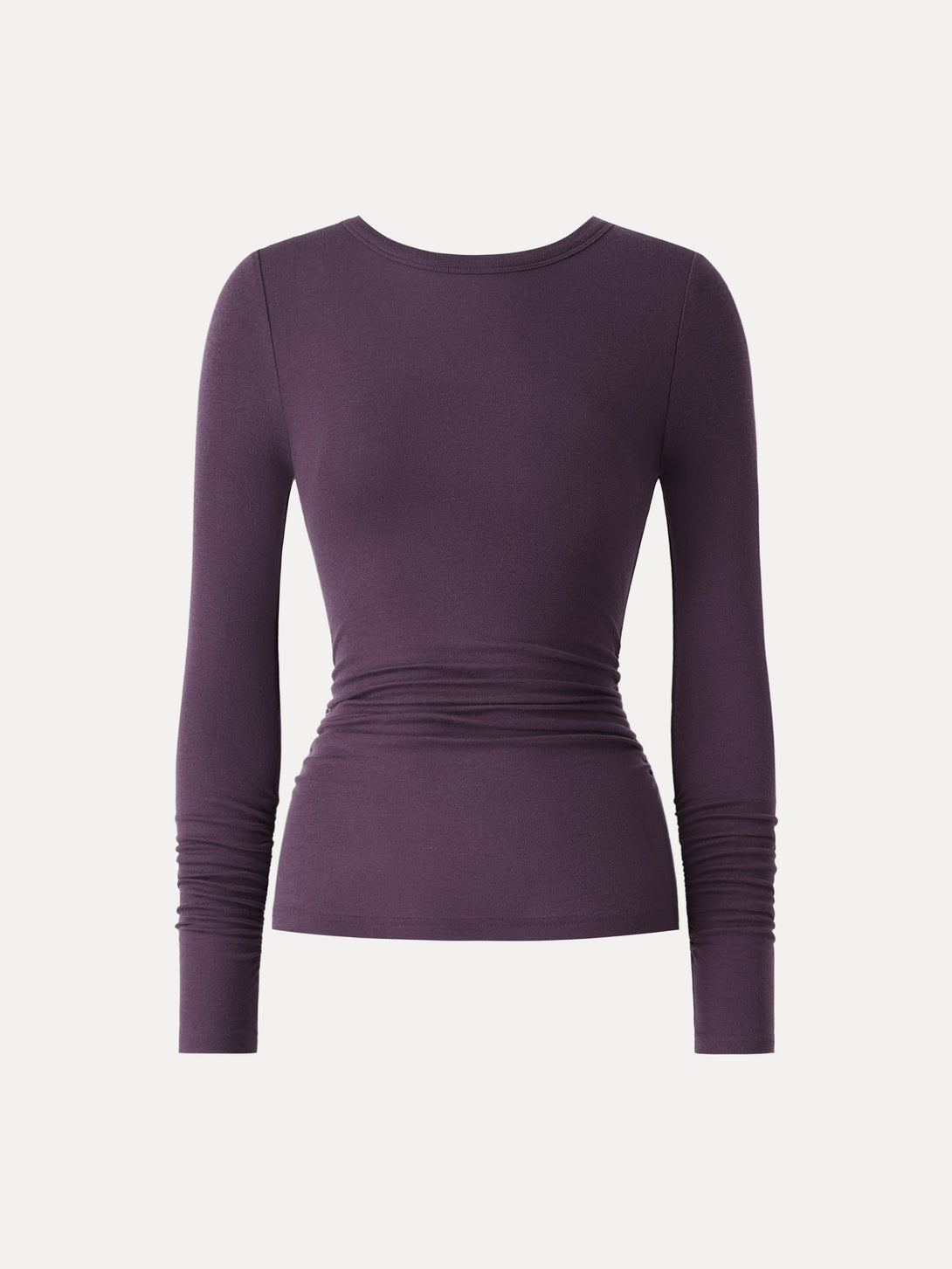 Lyocell Cashmere Ruched Sleeve Skimming Top
