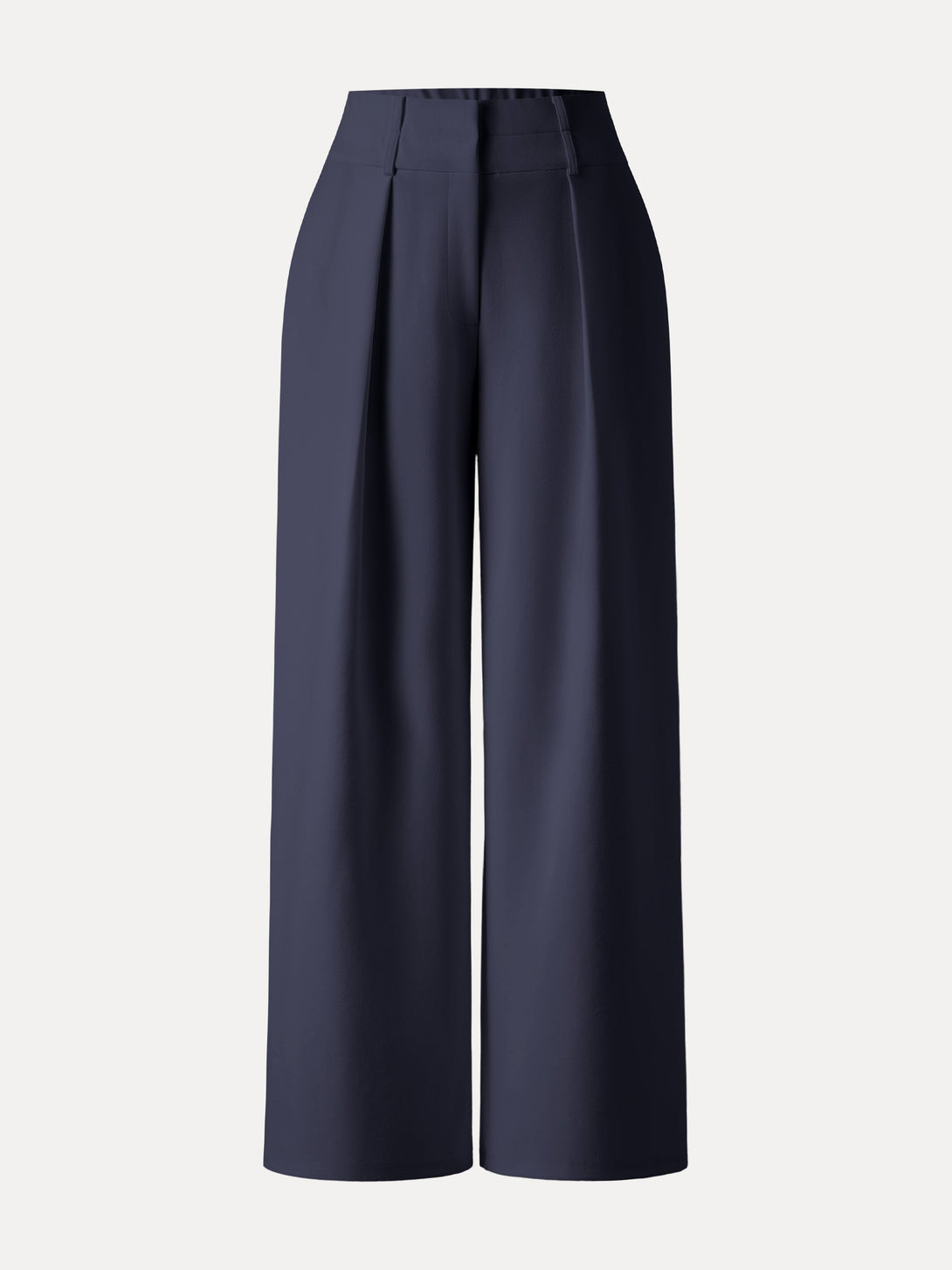 Stretchy High Rise Cropped Wide Leg Pants with Pockets Regular Universe Blue
