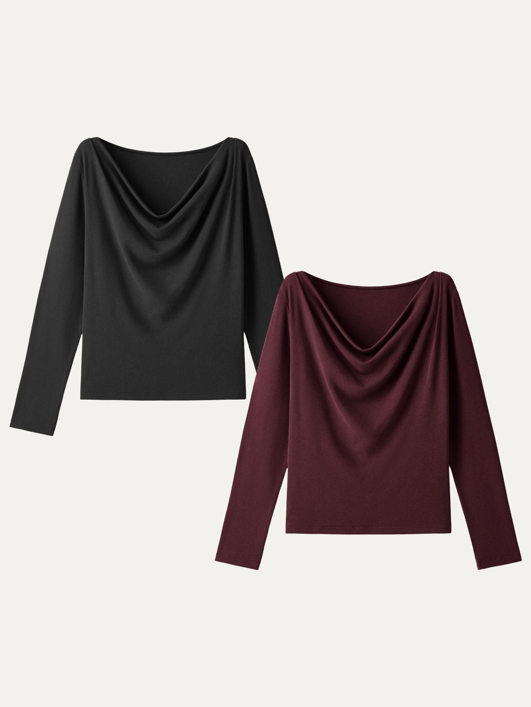Effortless Cowl Neck Long Sleeve Top