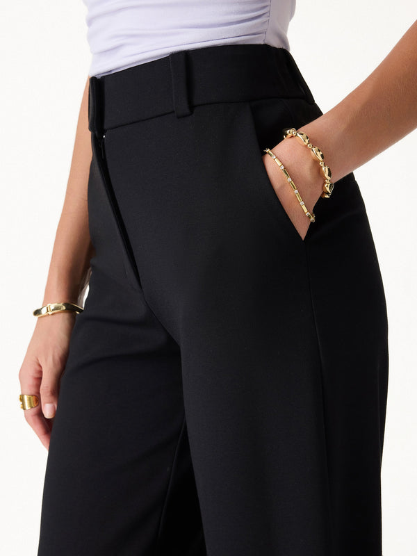 OGLmove Ponte High-Rise Cropped Wide-Leg Pants with Pockets