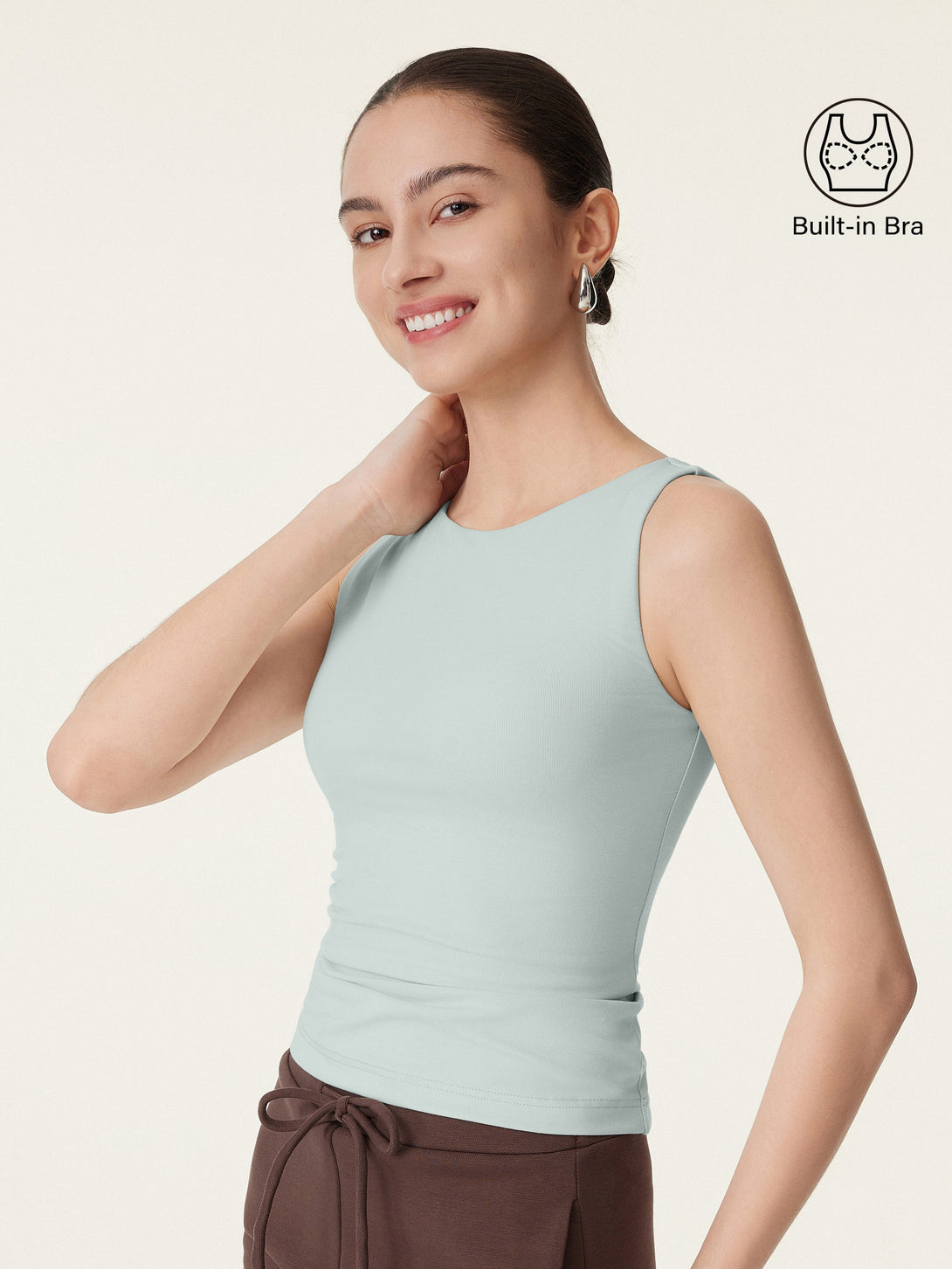 Soft Boatneck New Airy Brami Tank Light Azure XS