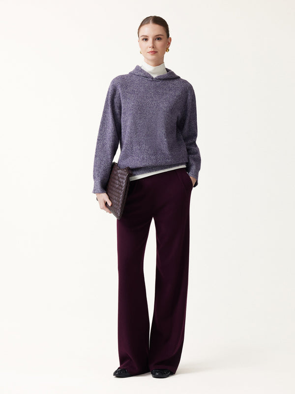 OGLmove Luxe Halo Wool Blend Hooded Long Sleeve Marled Sweater