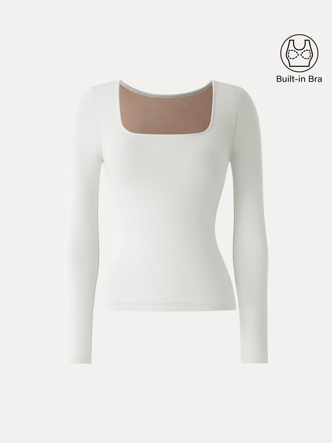 ProWarm Square Neck Long Sleeve Brami Milk Cream XS
