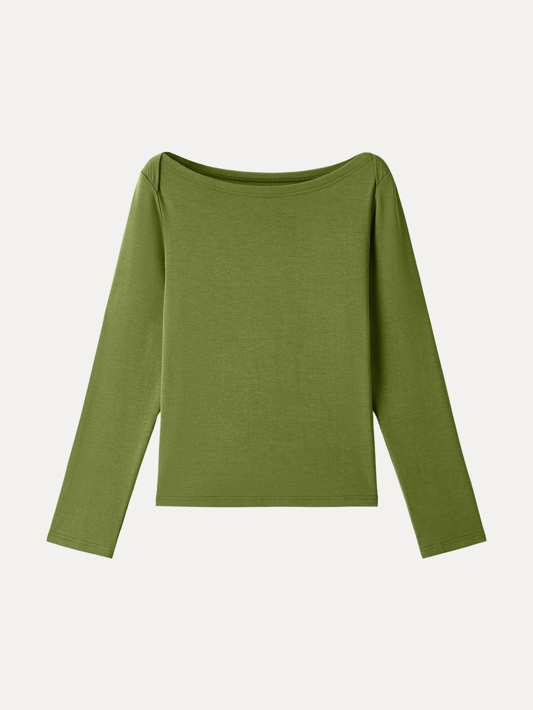 Relaxed Fit Boatneck Long Sleeve Top Deep Peridot XS