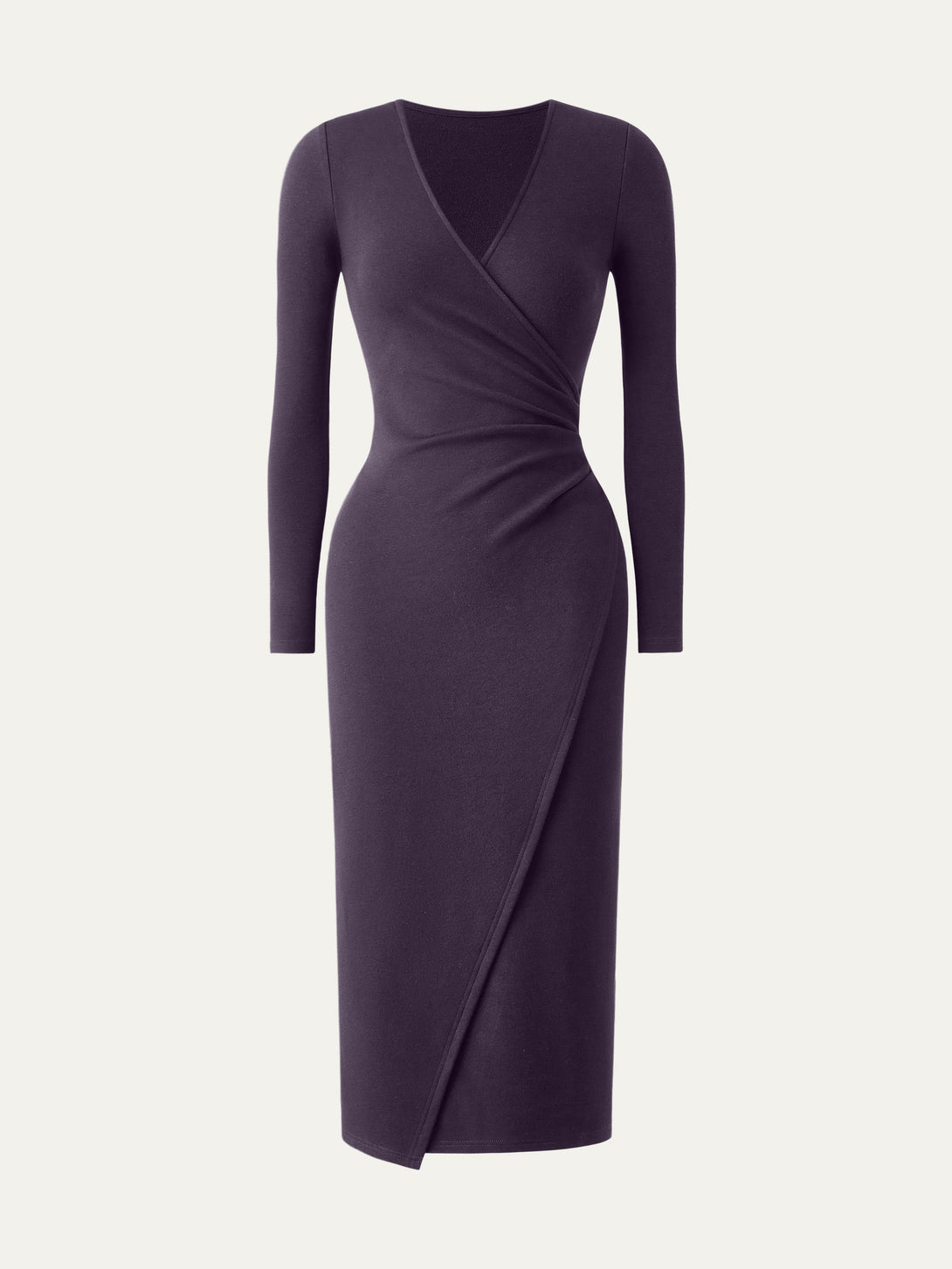 Surplice Wrap Long Sleeve Dress Petite Ultraviolet