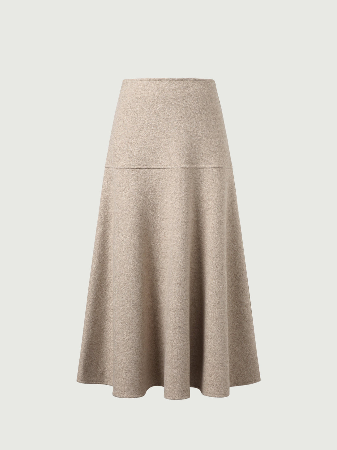 Wool-like Flared Maxi Skirt