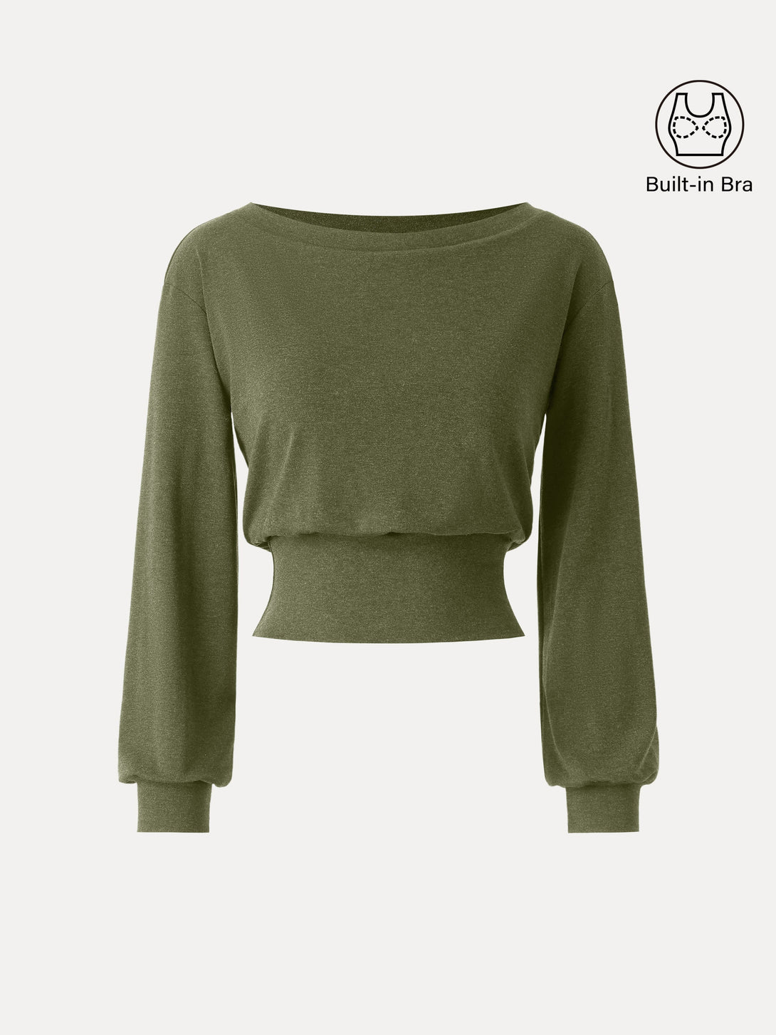 Non-Itchy Wool Blend Boatneck Brami Olive Oil XS