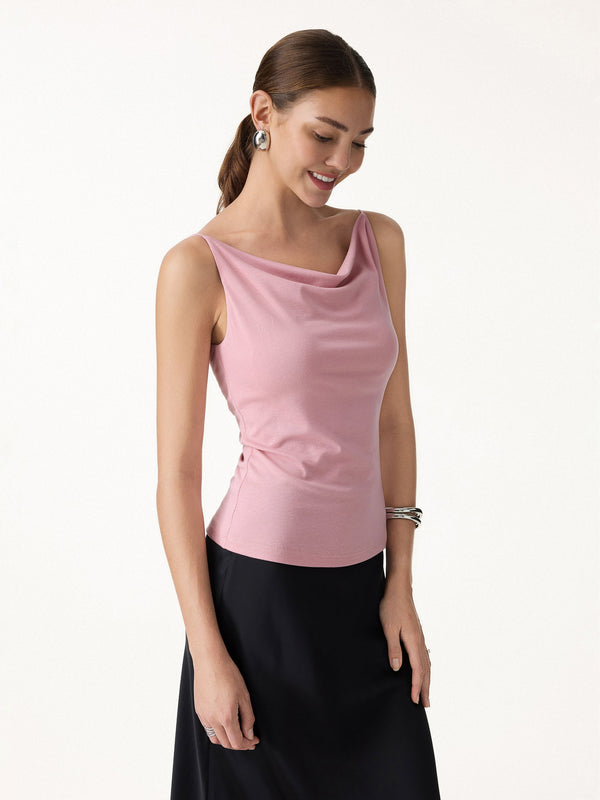 OGLmove Cowl Neck Bra Tank Pink Pearl XS