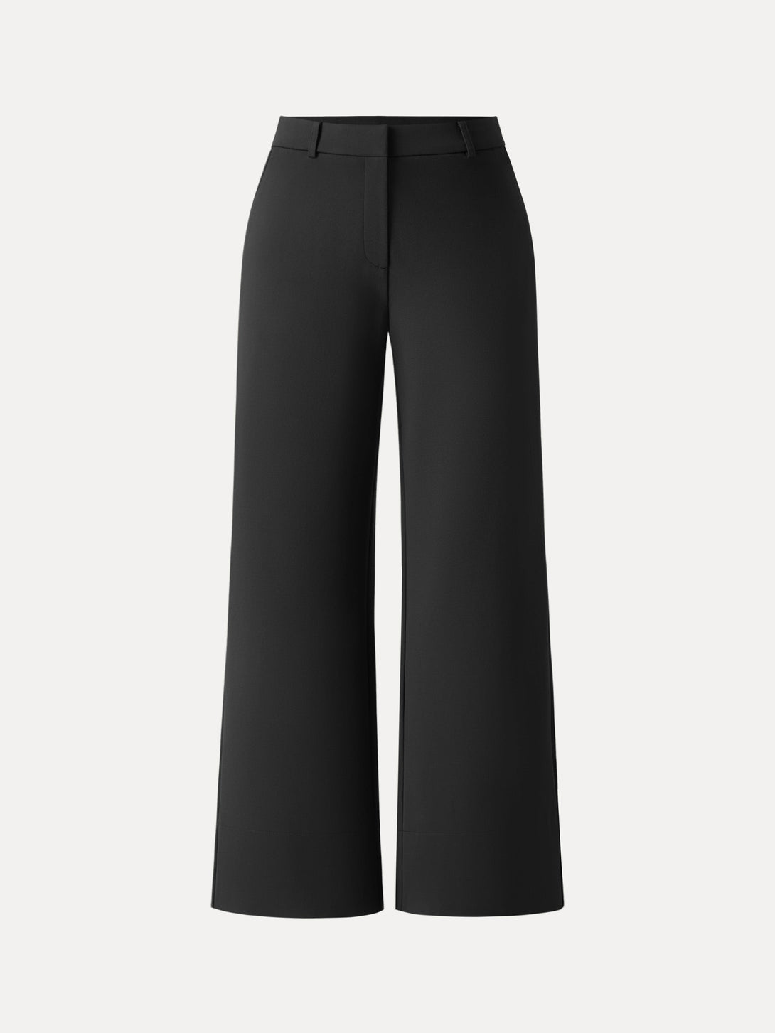 High Rise Wide Leg Trousers with Zippered Pockets Petite Black