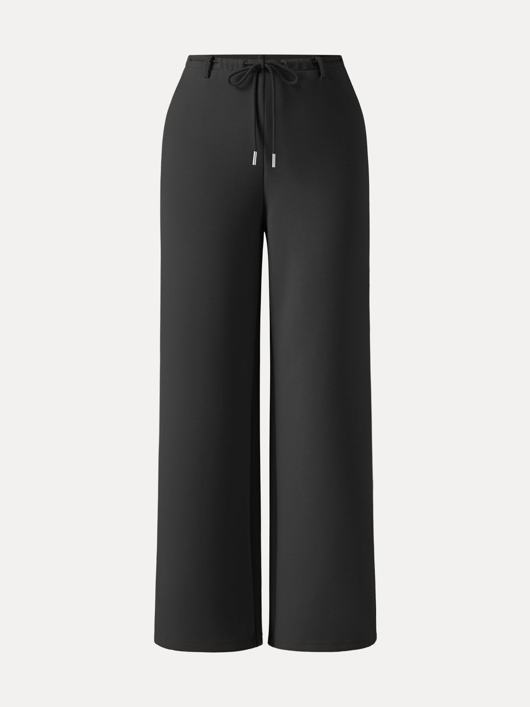 Flexible Mid Rise Straight Leg Pants with Pockets Regular Black