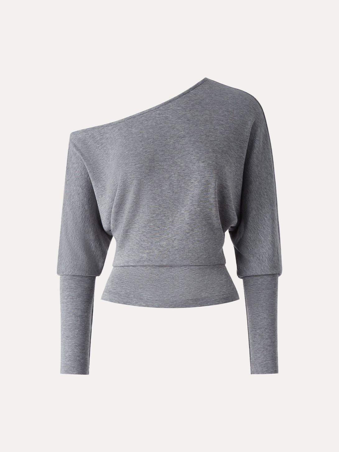 Lyocell Cashmere Cold-Shoulder Semi-Sheer Top