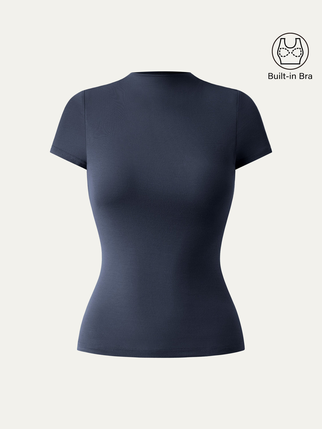 Mockneck Short Sleeve New Airy Brami Midnight Navy XS