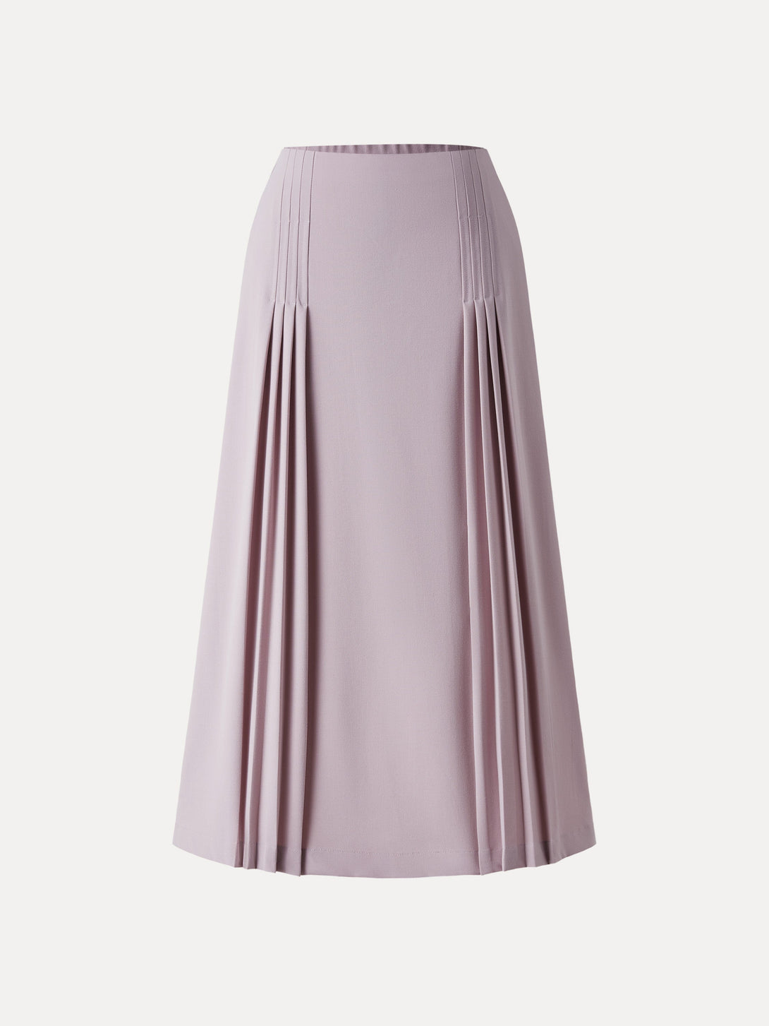 Wrinkle-Resistant A-line Pleated Midi Skirt with Pockets