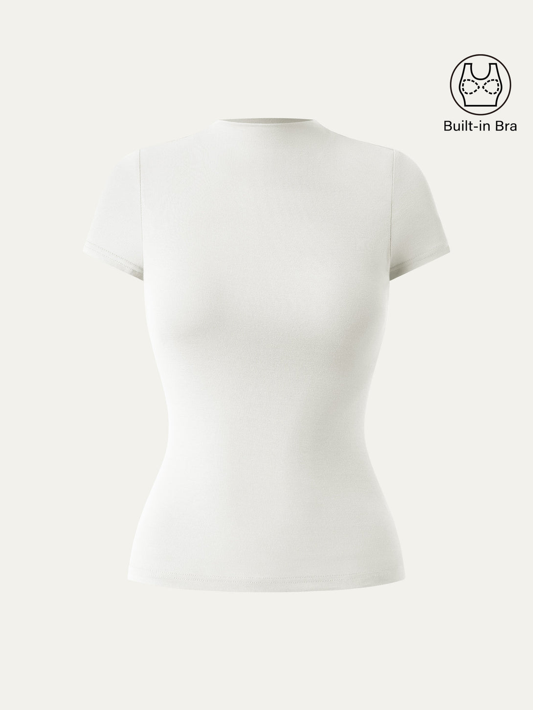 Mockneck Short Sleeve New Airy Brami Pure White XS