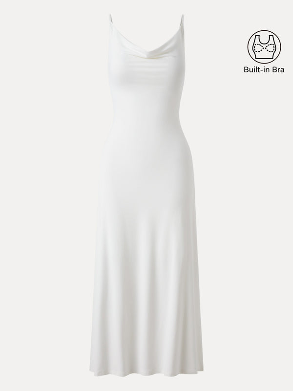 Effortless Vacay Cowl Neck Midi Brami Dress