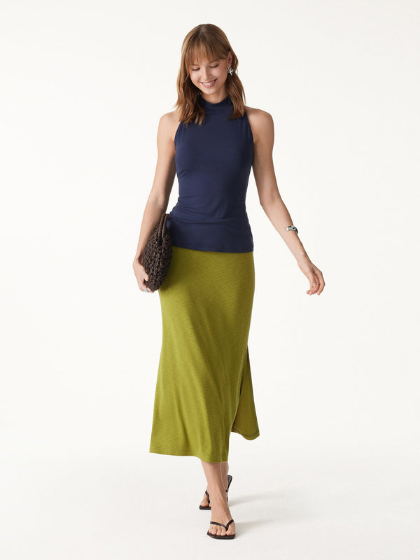 OGLmove Lyocell-Wool Knit Mock Neck Sleeveless Bra Top