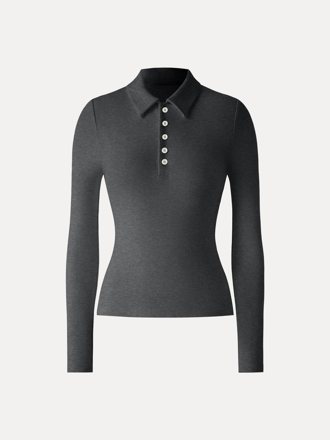 ProWarm Polo Neck Long Sleeve Top Heather Black XS