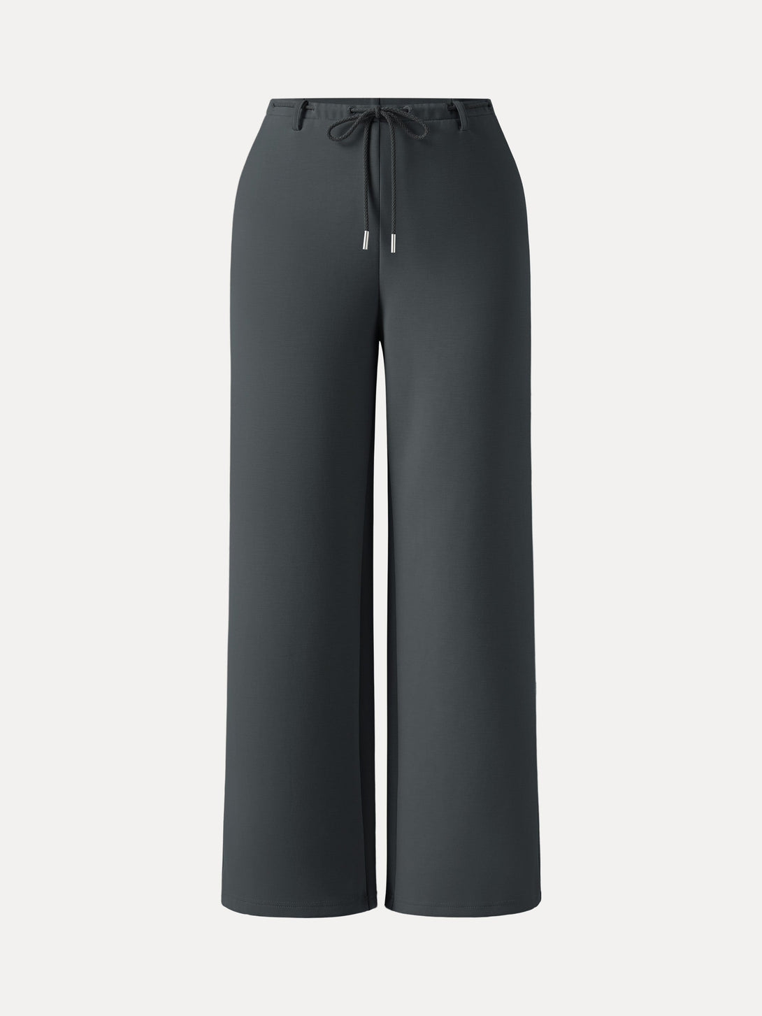 Flexible Mid Rise Straight Leg Pants with Pockets