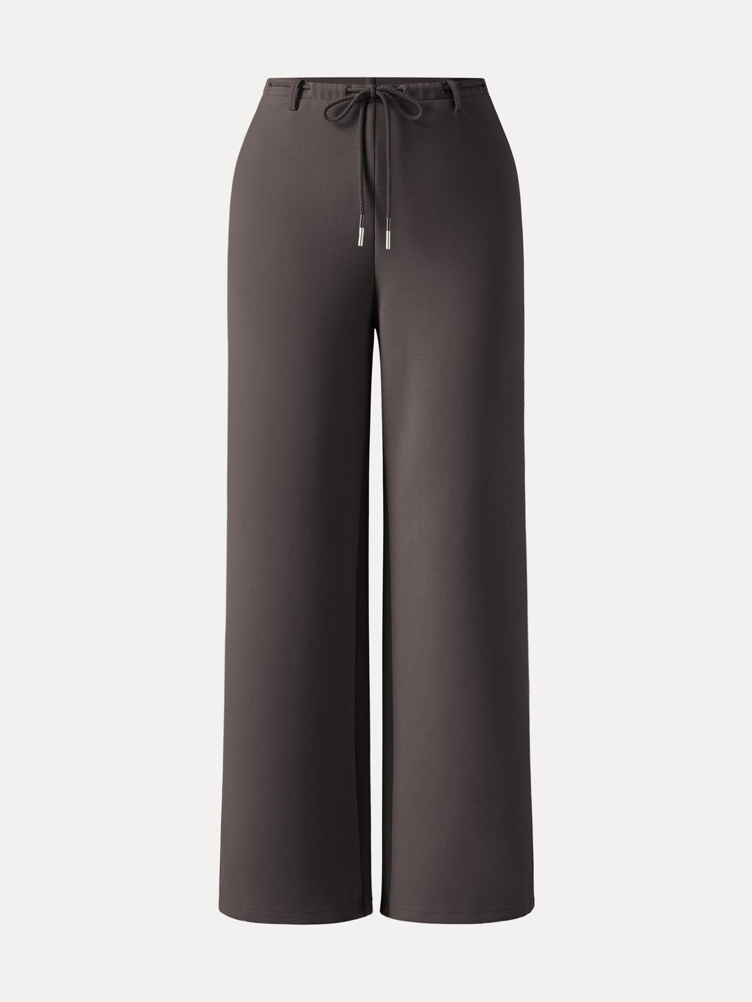 Flexible Mid Rise Straight Leg Pants with Pockets Regular Black Chocolate
