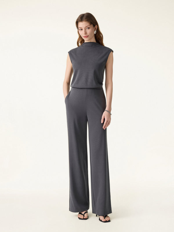 Travel-Friendly Easy-to-Take-Off Jumpsuit Charcoal XS