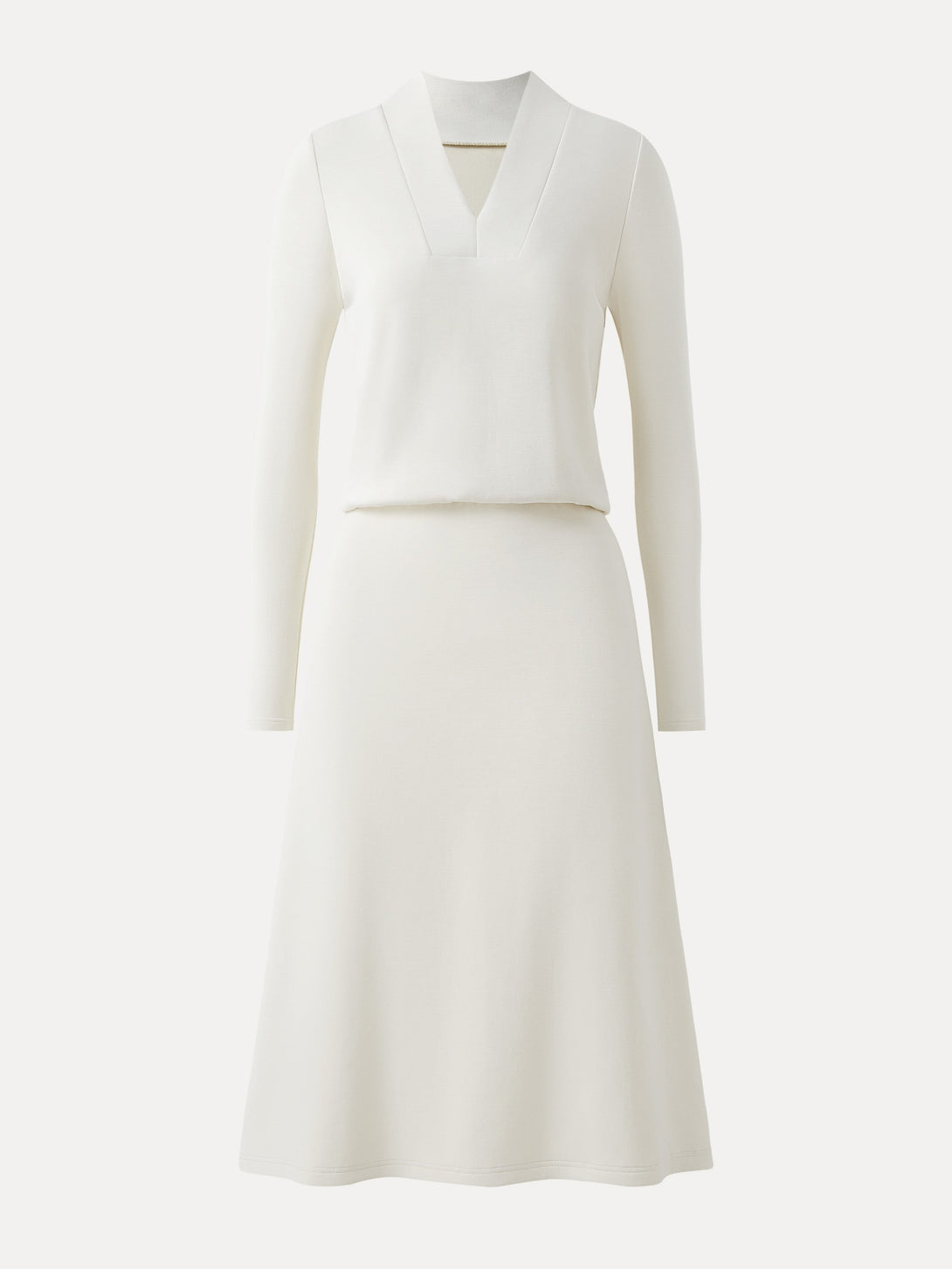 Elevated V-neck Long Sleeve Cinched Midi Dress