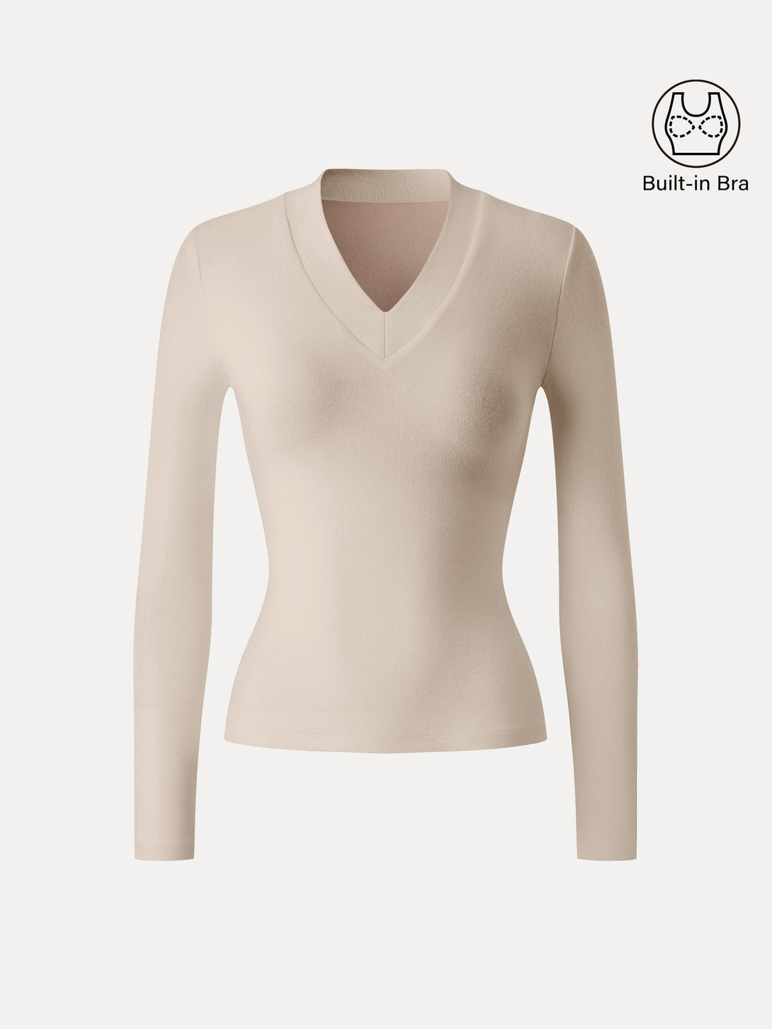 Essential V-neck Wide Binding Slimming Brami Top Natural Calico XS
