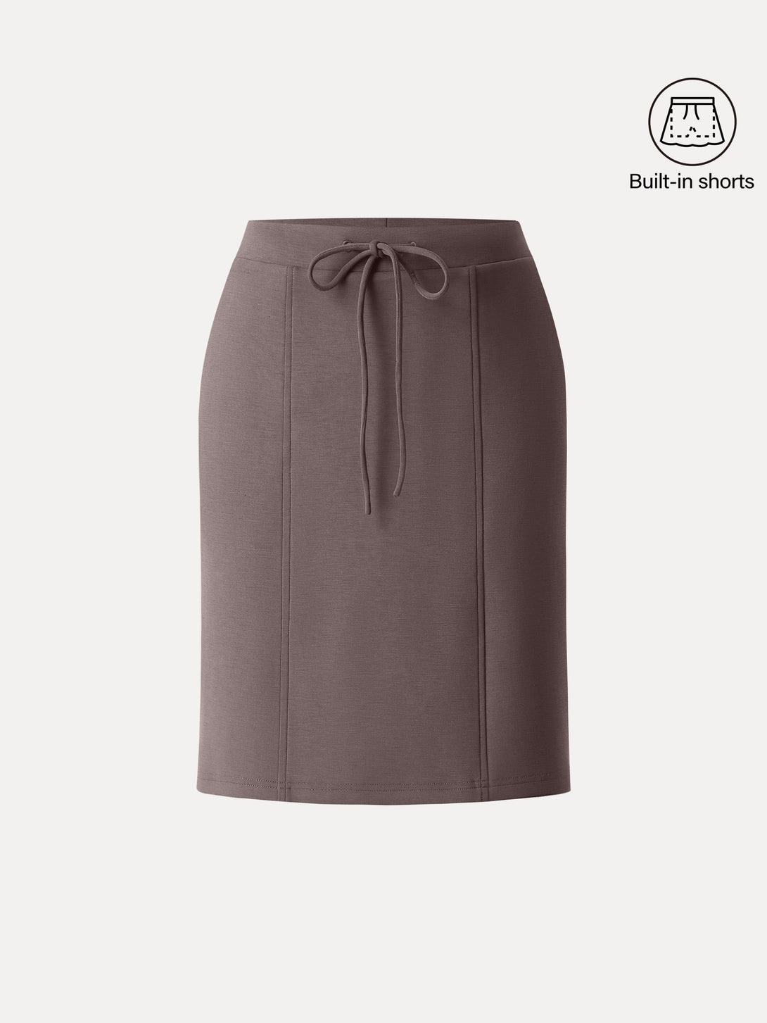 Modal Spacer A-line Pull-on Midi Skirt with Pockets Deepest Mauve XS