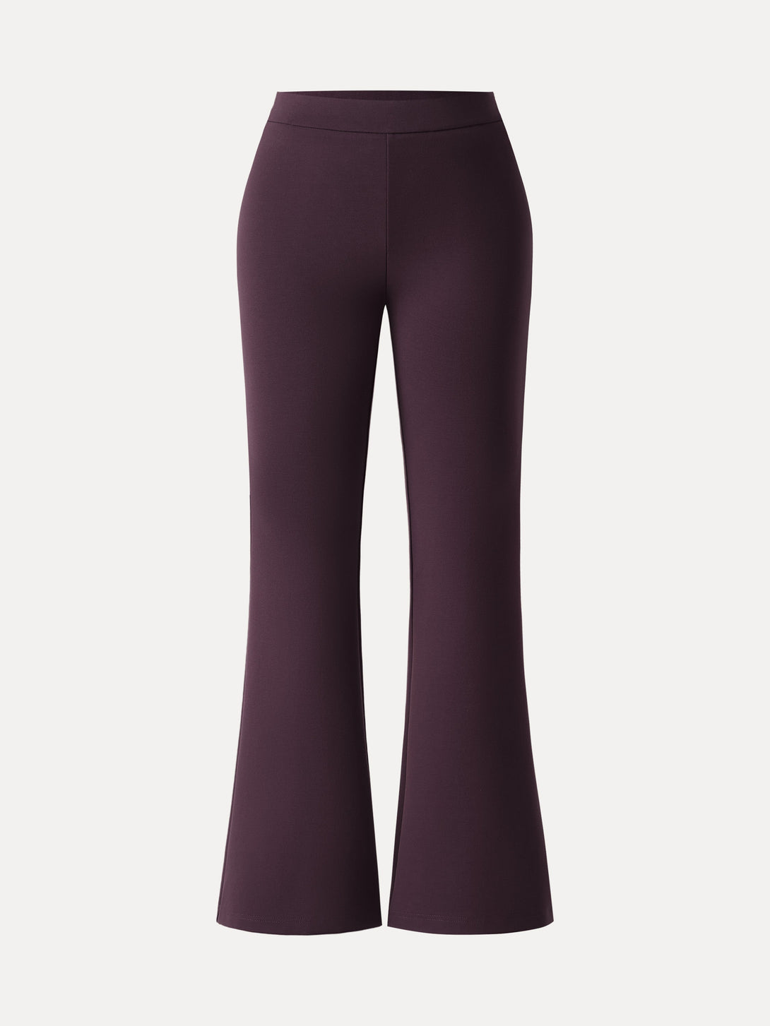 Slimming Ponte High Rise Pull-on Flared Pants Petite Raisin Purple