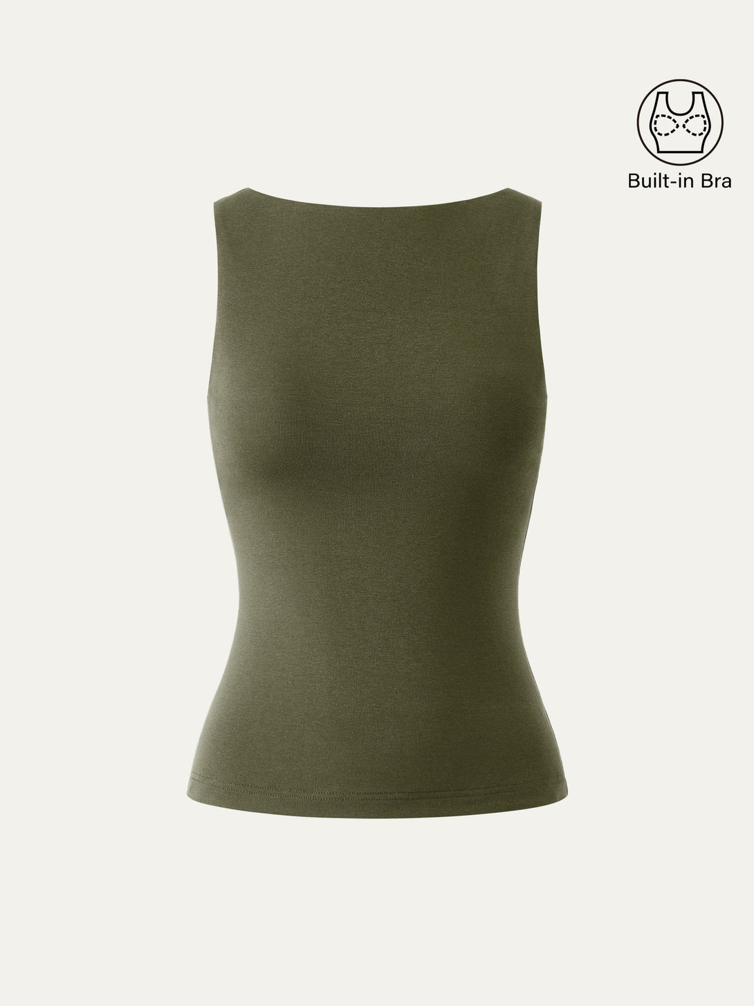 Soft Boatneck New Airy Brami Tank Olive XS