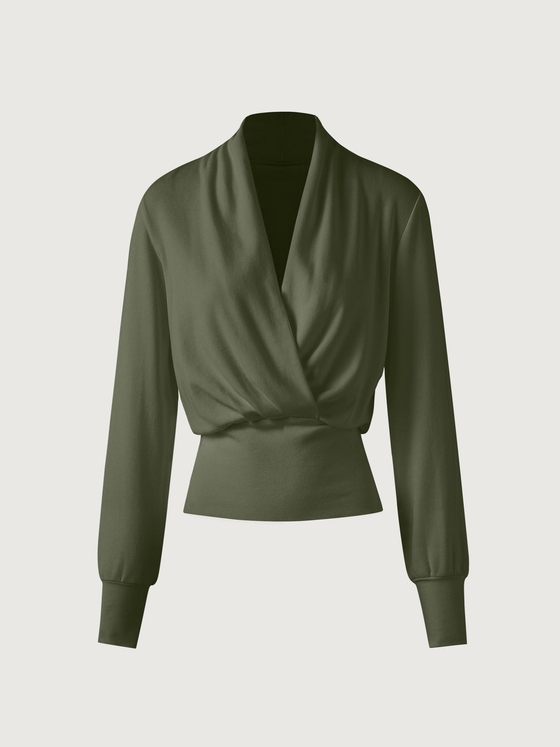 Surplice Tuckable Top Deep Olive XS