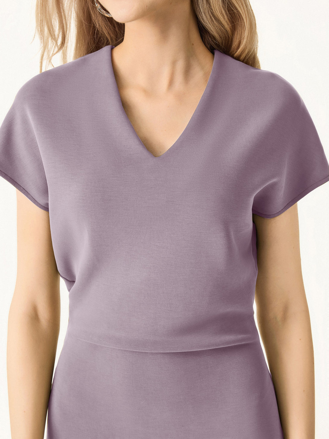 Modal Spacer V-Neck A-line Midi Dress