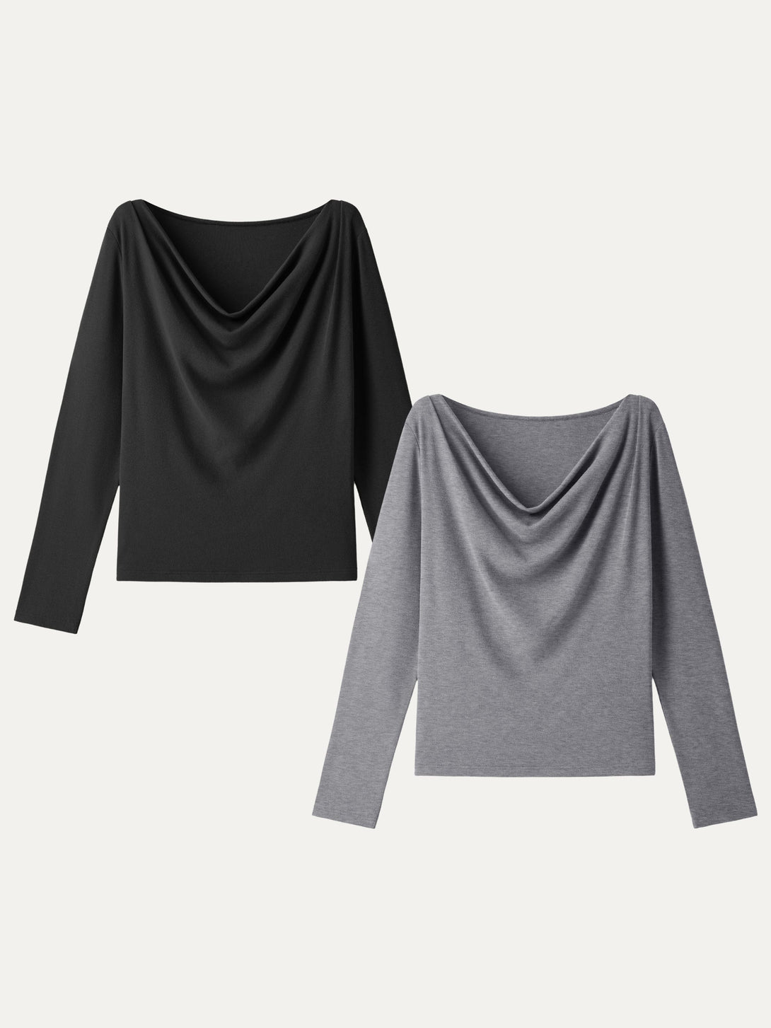 Effortless Cowl Neck Long Sleeve Top