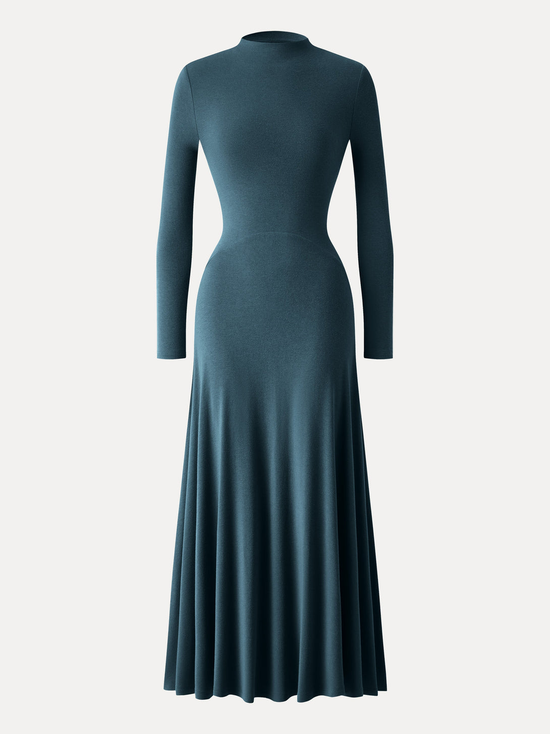 Light Warm Essential Mockneck Maxi Dress Forest Night XS