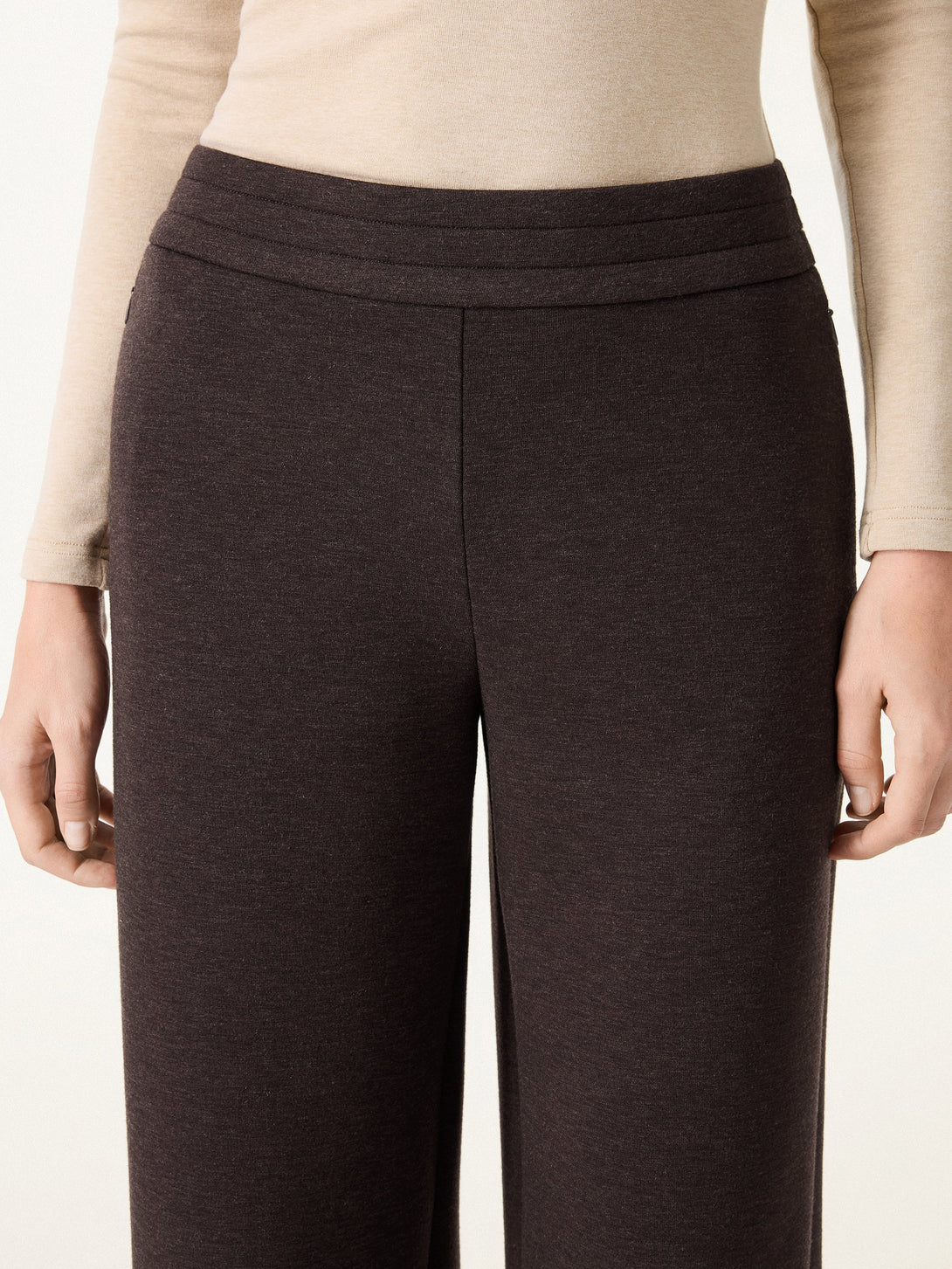 Cozy Warm High Rise Straight Leg Pull-on Pants with Pockets