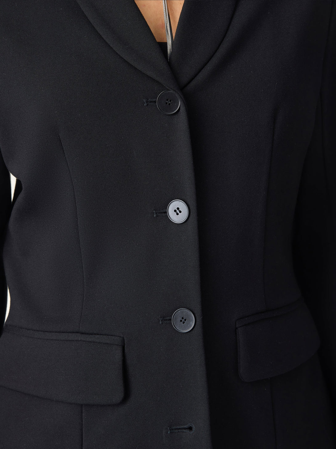 Stretch Shawl Lapel Button Front Blazer with Pockets