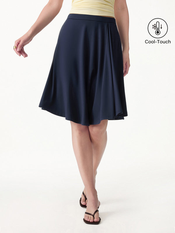 OGLmove CoolTouch Ponte Circle Skirt with Pockets Midnight Navy XS