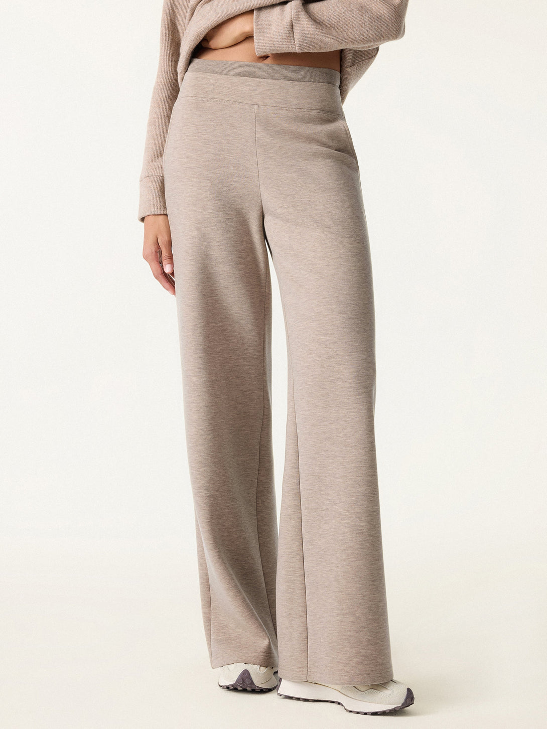Double Waistband Straight Leg Pants with Pockets