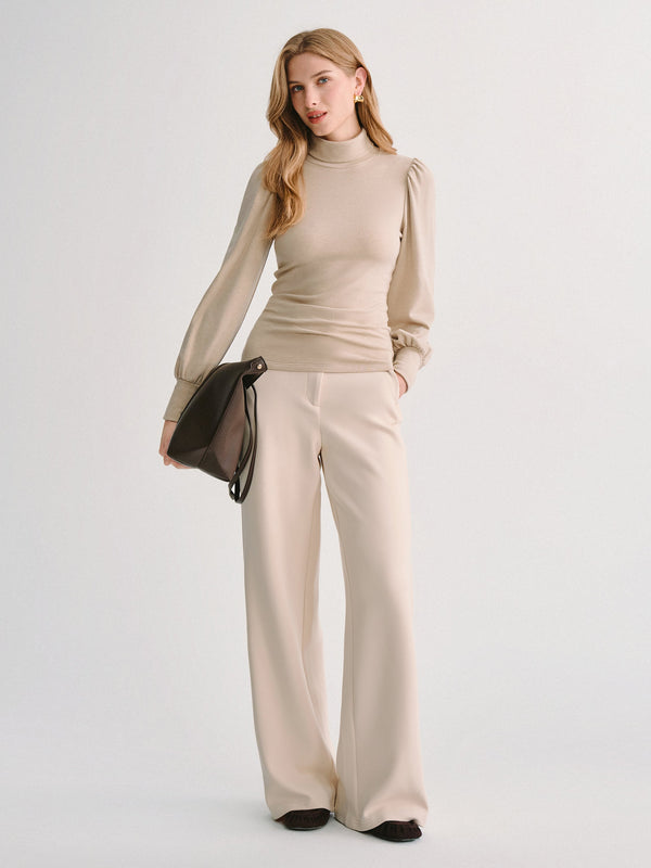OGLmove ProWarm Turtleneck Puff Sleeve Top