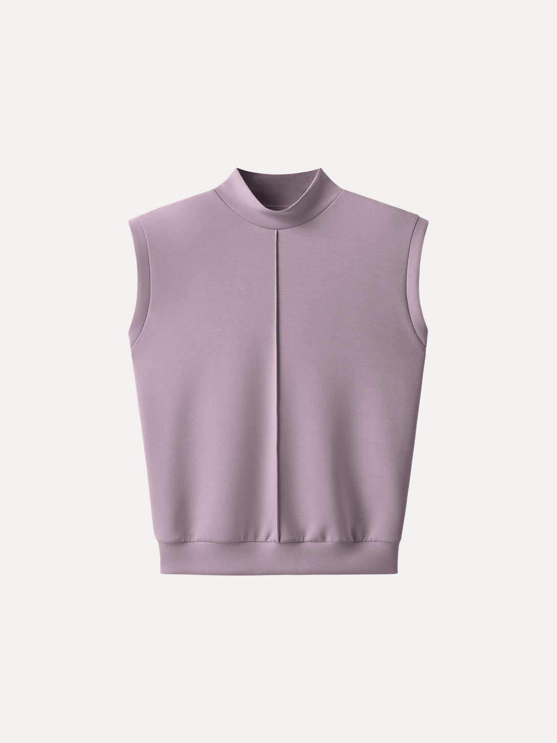 Modal Spacer Mockneck Wide Shoulder Top Millennial Pink XS
