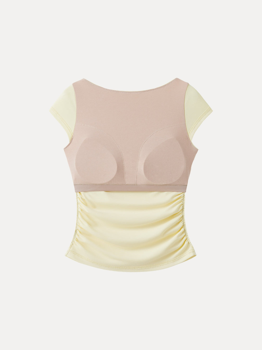 Sandwashed Boatneck Cap Sleeve Ruched Brami