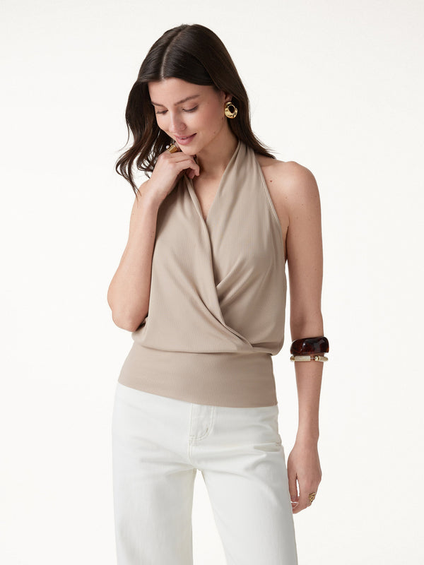 OGLmove Bamboo Blend Relaxed Top Natural Calico Beige XS